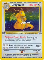 Dragonite (4) (Unlimited Holofoil) English - Fossil [Heavily Played]