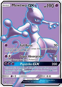 Mewtwo GX Full Art English - Shining Legends [Lightly Played]
