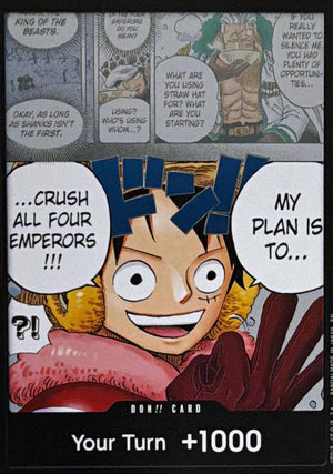 DON!! Card [Luffy] One Piece World's Strongest Warriors [4 OF THEM] English - World's Strongest Warriors [Near Mint]