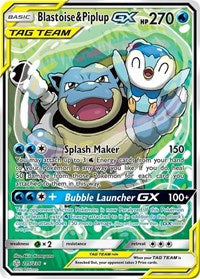 Blastoise and Piplup GX Alternate Full Art English - SM - Cosmic Eclipse [PSA 10]