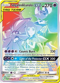 Solgaleo and Lunala GX Secret English - SM - Cosmic Eclipse [Lightly Played]