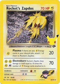 Rocket's Zapdos (Holofoil) English - Celebrations: Classic Collection [Near Mint]