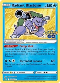 Radiant Blastoise English - Pokemon GO [Near Mint]