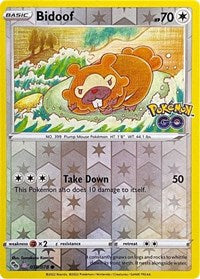 Bidoof (Peelable Ditto) (Reverse Holofoil) English - Pokemon GO [Near Mint]
