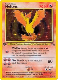 Moltres (12) (1st Edition Holofoil) English - Fossil [Lightly Played]