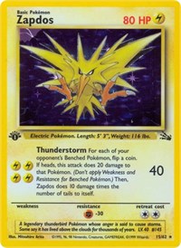 Zapdos (15) (Unlimited Holofoil) English - Fossil [Lightly Played]