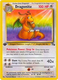 Dragonite 19 English - Fossil [Moderately Played]