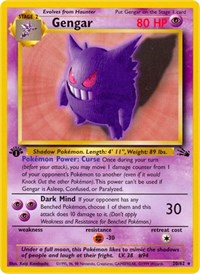 Gengar 20 English - Fossil [Moderately Played]