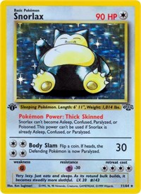 Snorlax (11) (1st Edition Holofoil) English - Jungle [Moderately Played]