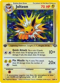 Jolteon (4) (1st Edition Holofoil) English - Jungle [Lightly Played]