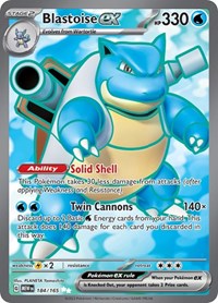 Blastoise ex 184 165 English - SV: Scarlet & Violet 151 [Near Mint]
