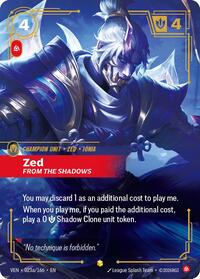 Zed From the Shadows Alternate Art English - Vendetta [Near Mint]