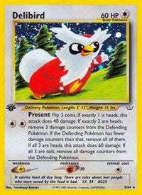 Delibird (1st Edition Holofoil) English - Neo Revelation [Lightly Played]
