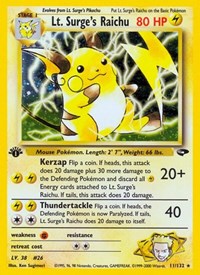 Lt Surges Raichu English - Gym Challenge [Damaged]
