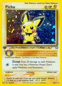 Pichu (1st Edition Holofoil) English - Neo Genesis [Heavily Played]