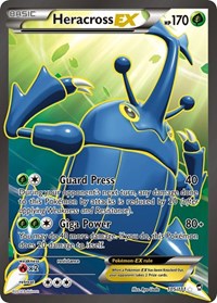 Heracross EX 105 Full Art English - XY - Furious Fists [Heavily Played]