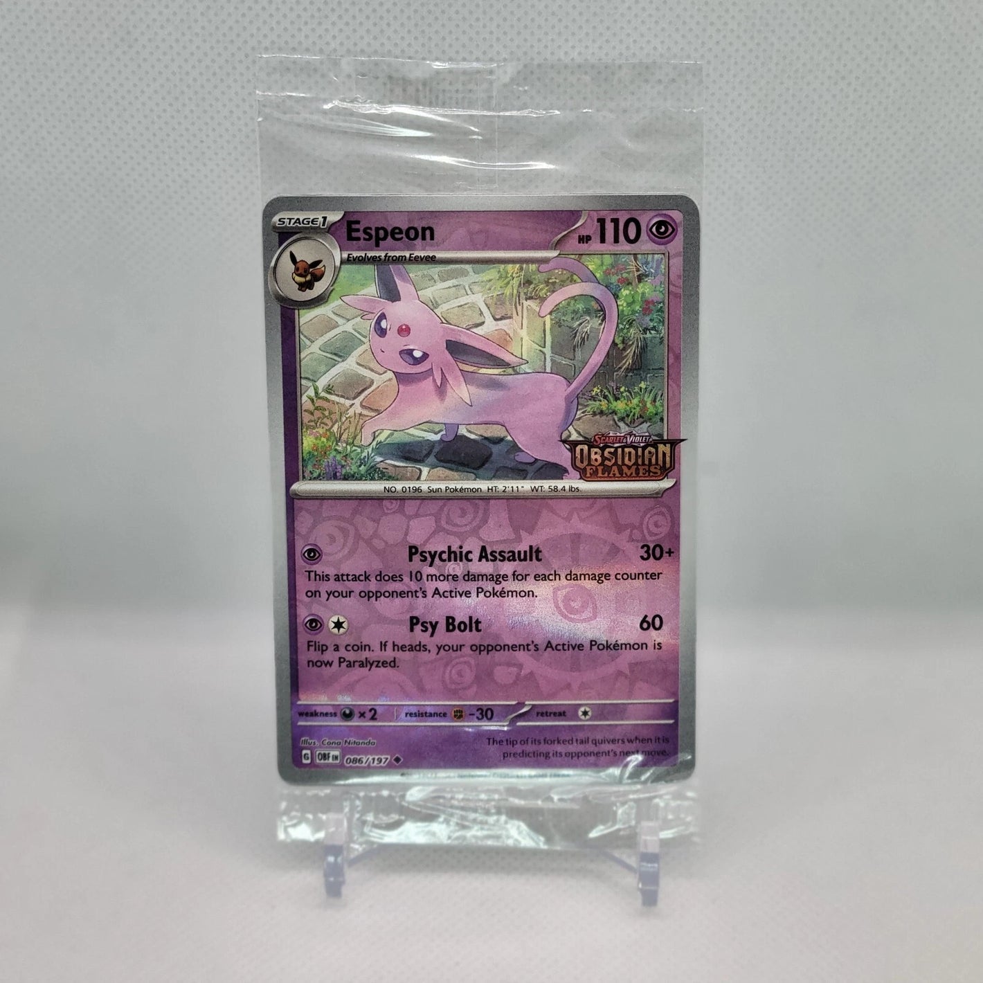 Espeon 086/197 Obsidian Flames Reverse Holo Sealed Stamp Promo English - Promo [Near Mint]