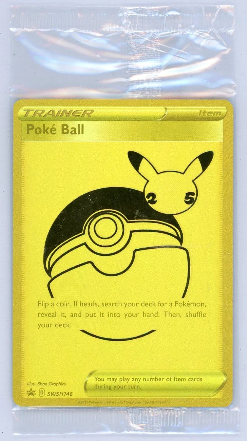 Sword & Shield Poke Ball SWSH146 Promo Holo NM Sealed Celebrations 25th English - Promo [Near Mint]